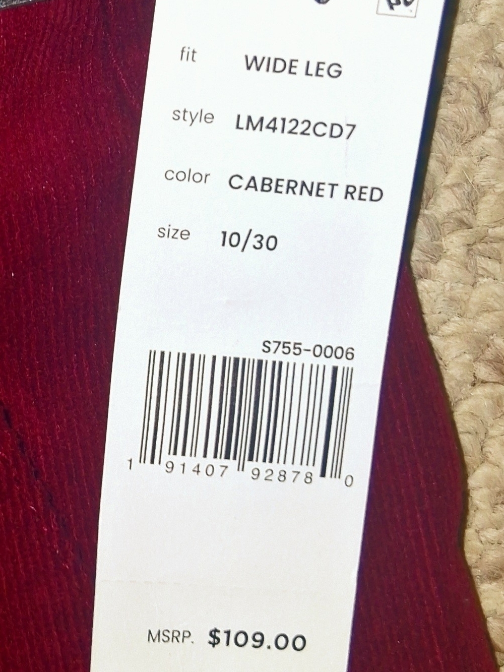 Liverpool Jeans Company Wide-Leg Corduroy Jeans in Deep Wine - Picture 6 of 10